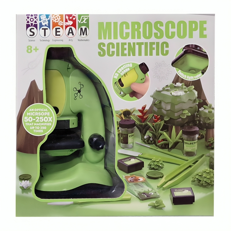 STEAM Παιδικό Εκπαιδευτικό Μικροσκόπιο με Μεγέθυνση 50-250x & LED Φωτισμό - Για Παιδιά από 8 Ετών STEAM Παιδικό Εκπαιδευτικό Μικροσκόπιο με Μεγέθυνση 50-250x & LED Φωτισμό - Για Παιδιά από 8 Ετών