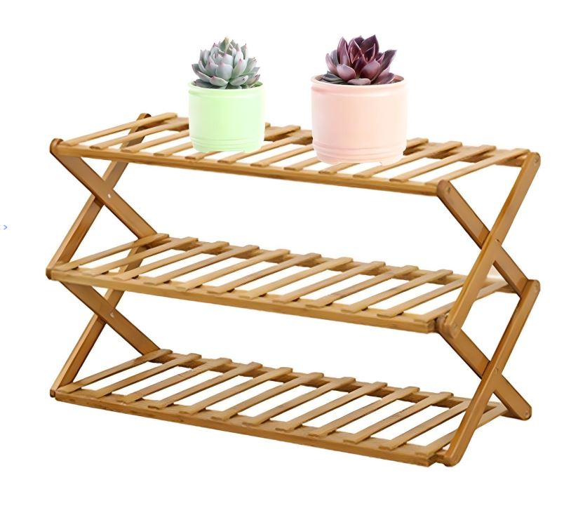 Στιβαρή Αναδιπλούμενη Ραφιέρα - Παπουτσοθήκη Μπαμπού με 3 Ράφια 46x70x25cm - Ξύλινη Στιβαρή Αναδιπλούμενη Ραφιέρα - Παπουτσοθήκη Μπαμπού με 3 Ράφια 46x70x25cm - Ξύλινη