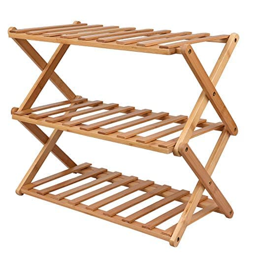 Στιβαρή Αναδιπλούμενη Ραφιέρα - Παπουτσοθήκη Μπαμπού με 3 Ράφια 46x70x25cm - Ξύλινη Στιβαρή Αναδιπλούμενη Ραφιέρα - Παπουτσοθήκη Μπαμπού με 3 Ράφια 46x70x25cm - Ξύλινη