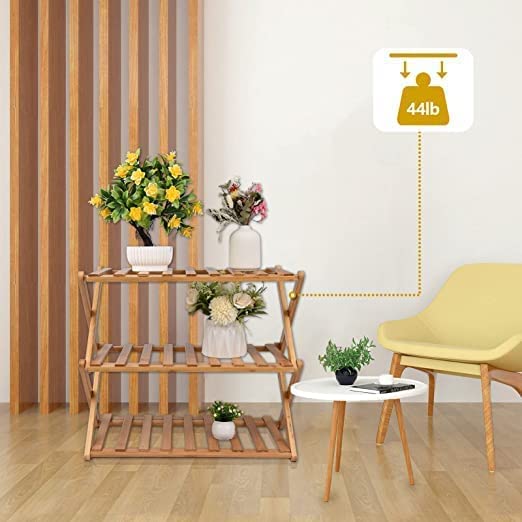 Στιβαρή Αναδιπλούμενη Ραφιέρα - Παπουτσοθήκη Μπαμπού με 3 Ράφια 46x70x25cm - Ξύλινη Στιβαρή Αναδιπλούμενη Ραφιέρα - Παπουτσοθήκη Μπαμπού με 3 Ράφια 46x70x25cm - Ξύλινη