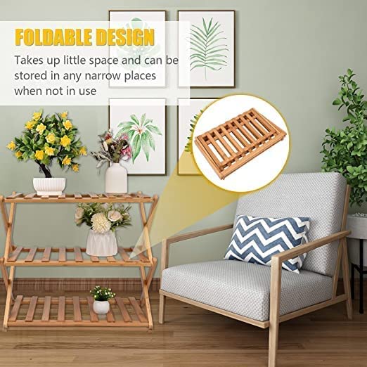 Στιβαρή Αναδιπλούμενη Ραφιέρα - Παπουτσοθήκη Μπαμπού με 3 Ράφια 46x70x25cm - Ξύλινη Στιβαρή Αναδιπλούμενη Ραφιέρα - Παπουτσοθήκη Μπαμπού με 3 Ράφια 46x70x25cm - Ξύλινη