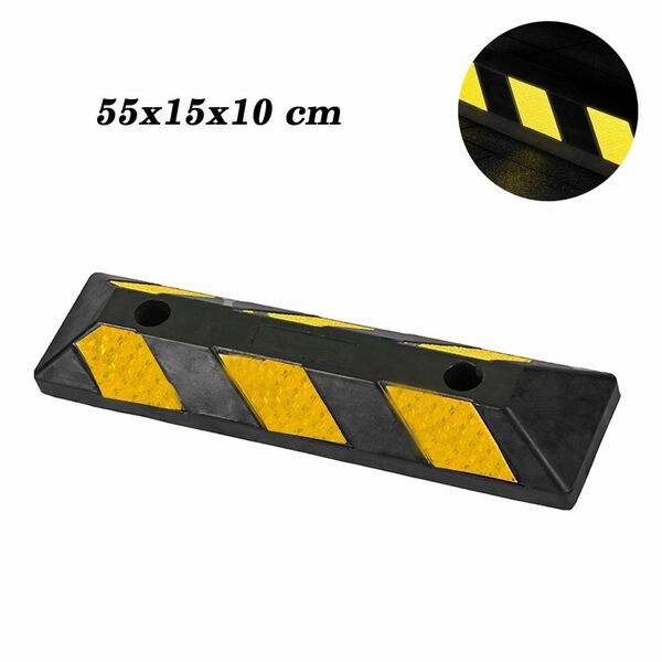 Στοπ Τροχών Αυτοκινήτων με Ανακλαστήρες για Δρόμο και Παρκινγκ 55 x 15 x 10cm Στοπ Τροχών Αυτοκινήτων με Ανακλαστήρες για Δρόμο και Παρκινγκ 55 x 15 x 10cm