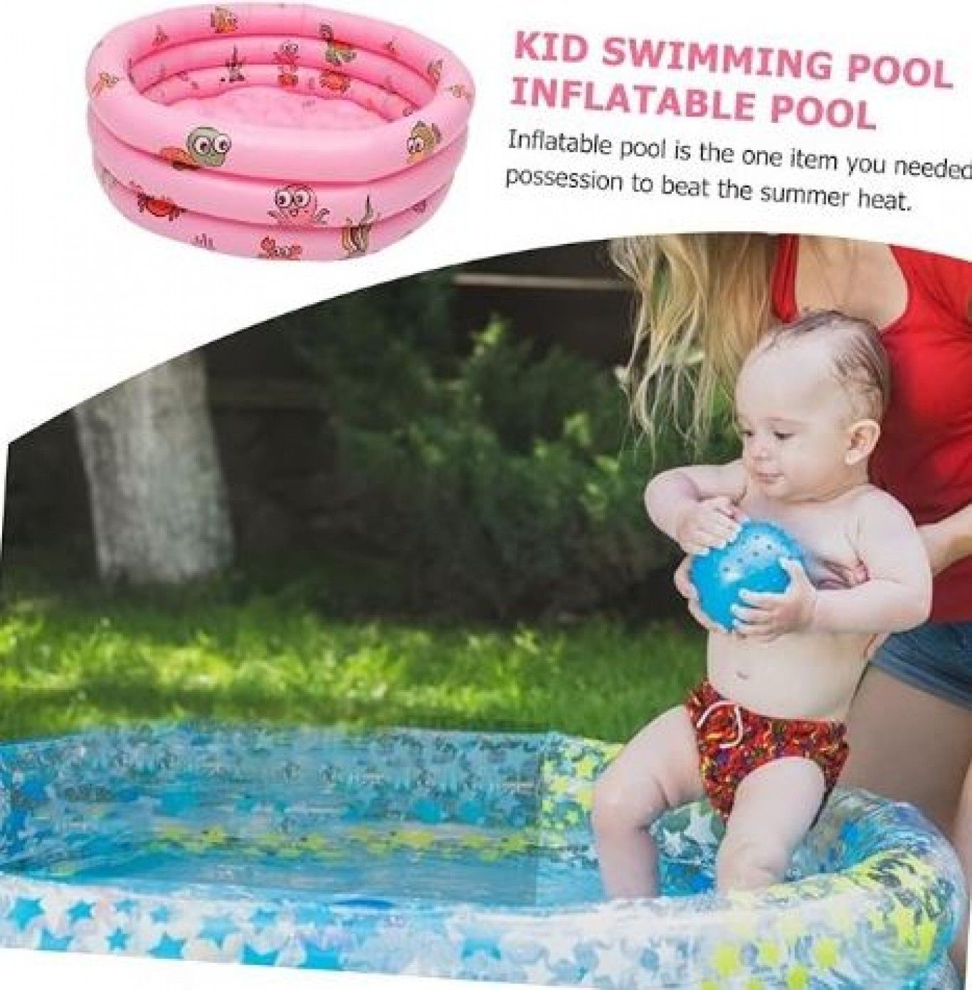 Στρογγυλή Παιδική Φουσκωτή Πισίνα 150x40cm Ροζ Στρογγυλή Παιδική Φουσκωτή Πισίνα 150x40cm Ροζ