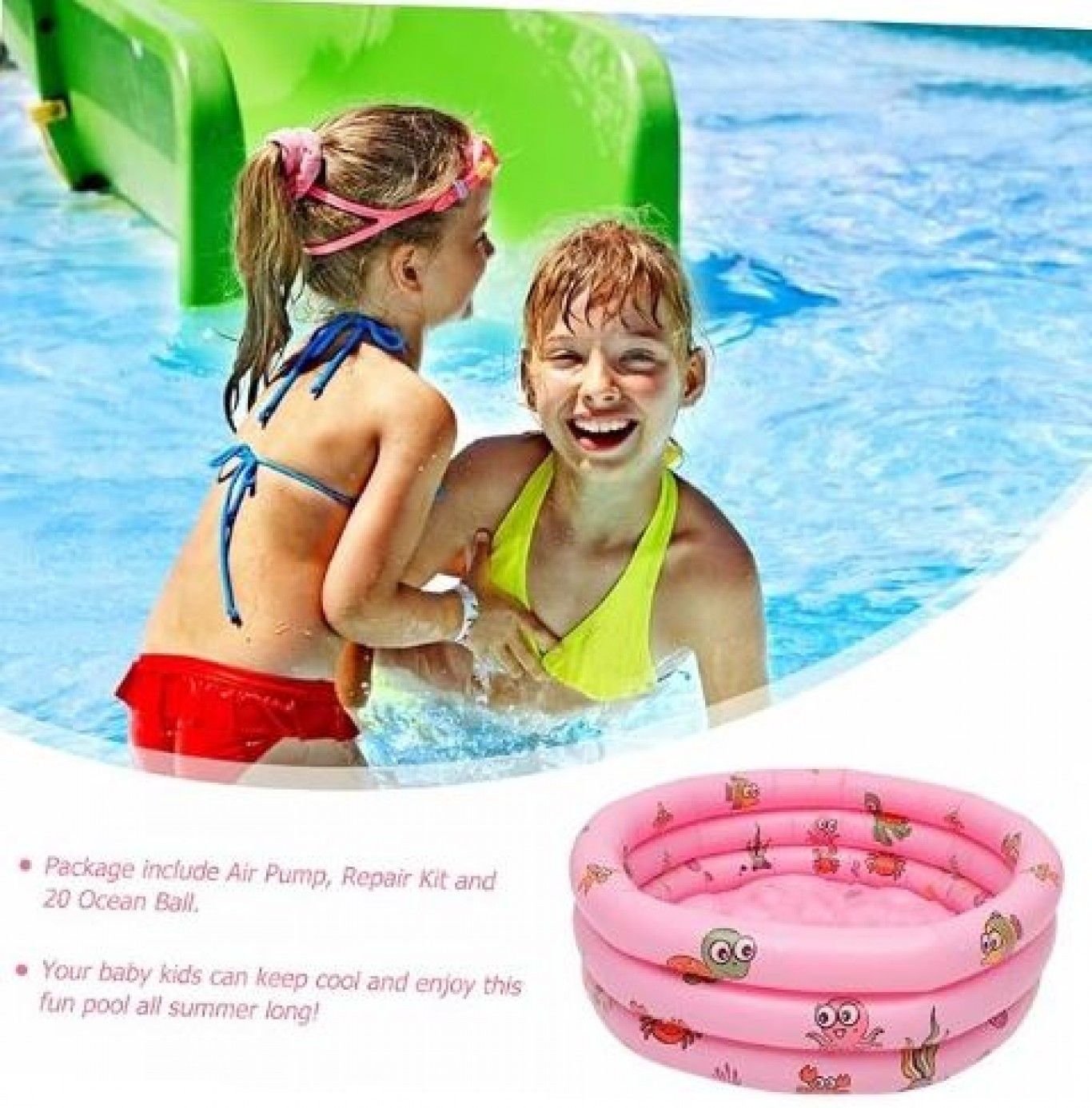 Στρογγυλή Παιδική Φουσκωτή Πισίνα 150x40cm Ροζ Στρογγυλή Παιδική Φουσκωτή Πισίνα 150x40cm Ροζ