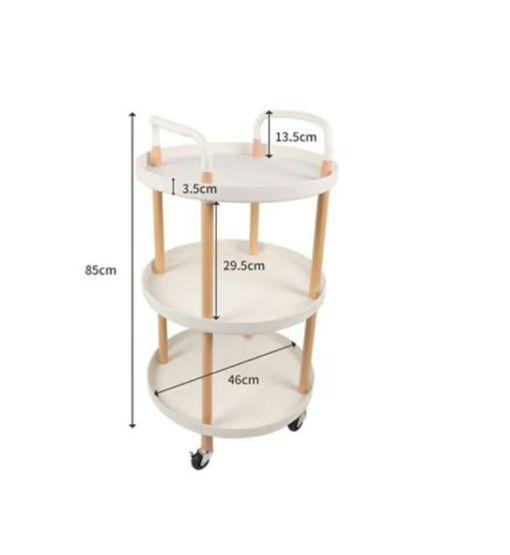 Στρογγυλή Πολυλειτουργική Τροχήλατη Ραφιέρα - Μεταλλικό Καρότσι Τριών Επιπέδων με 3 Ράφια και Ροδάκια - Στρογγυλό Τρόλεϊ Οργάνωσης Διακόσμησης σε Λευκό Χρώμα Στρογγυλή Πολυλειτουργική Τροχήλατη Ραφιέρα - Μεταλλικό Καρότσι Τριών Επιπέδων με 3 Ράφια και Ροδάκια - Στρογγυλό Τρόλεϊ Οργάνωσης Διακόσμησης σε Λευκό Χρώμα