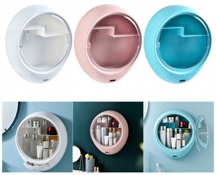 Στρογγυλό Επιτοίχιο Ντουλάπι Οργάνωσης με Ράφια & Συρτάρι Αποθήκευσης Στρογγυλό Επιτοίχιο Ντουλάπι Οργάνωσης με Ράφια & Συρτάρι Αποθήκευσης