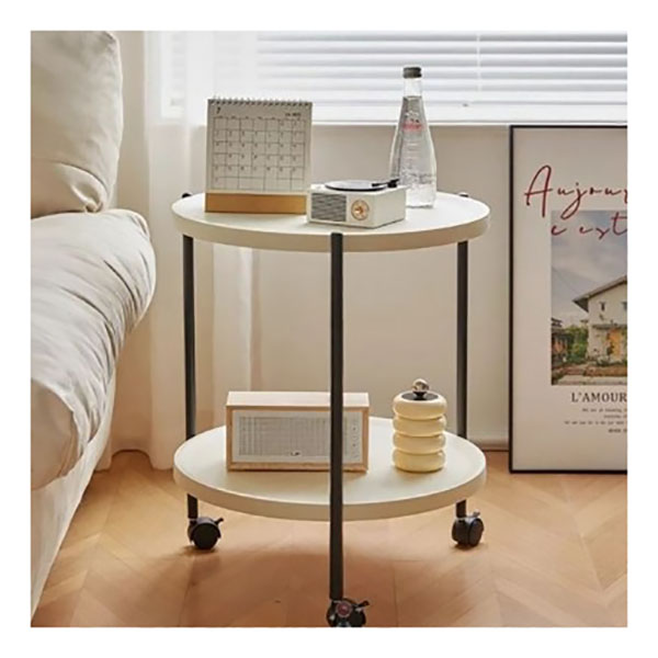 Στρογγυλό Βοηθητικό Τραπεζάκι 2 Επιπέδων SOHO με Ροδάκια 56x47.5cm Στρογγυλό Βοηθητικό Τραπεζάκι 2 Επιπέδων SOHO με Ροδάκια 56x47.5cm