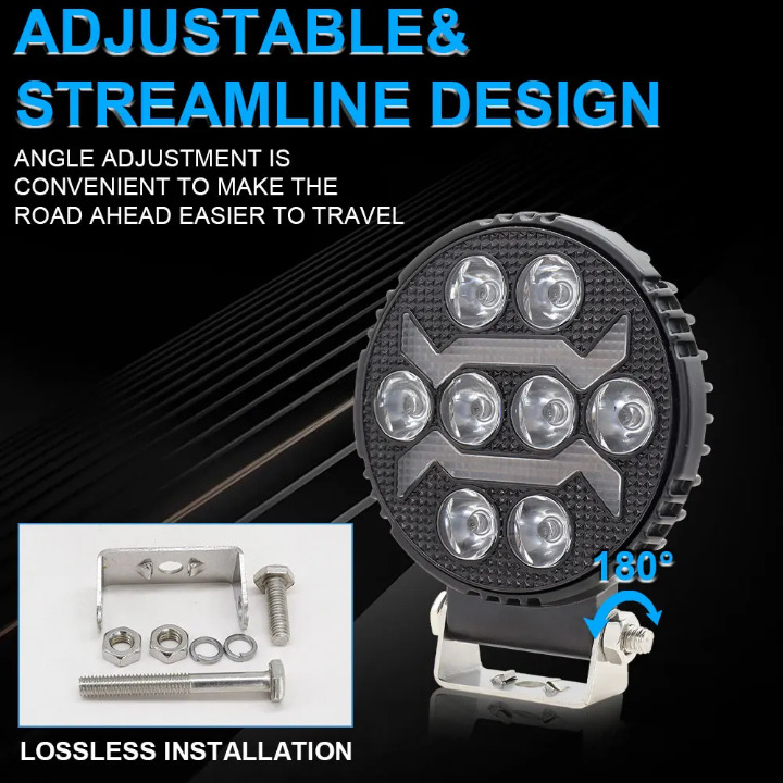 Στρογγυλός Προβολέας Οχημάτων με 8 LED Στρογγυλός Προβολέας Οχημάτων με 8 LED