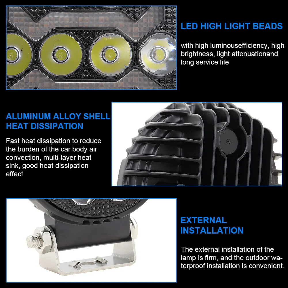 Στρογγυλός Προβολέας Οχημάτων με 8 LED Στρογγυλός Προβολέας Οχημάτων με 8 LED