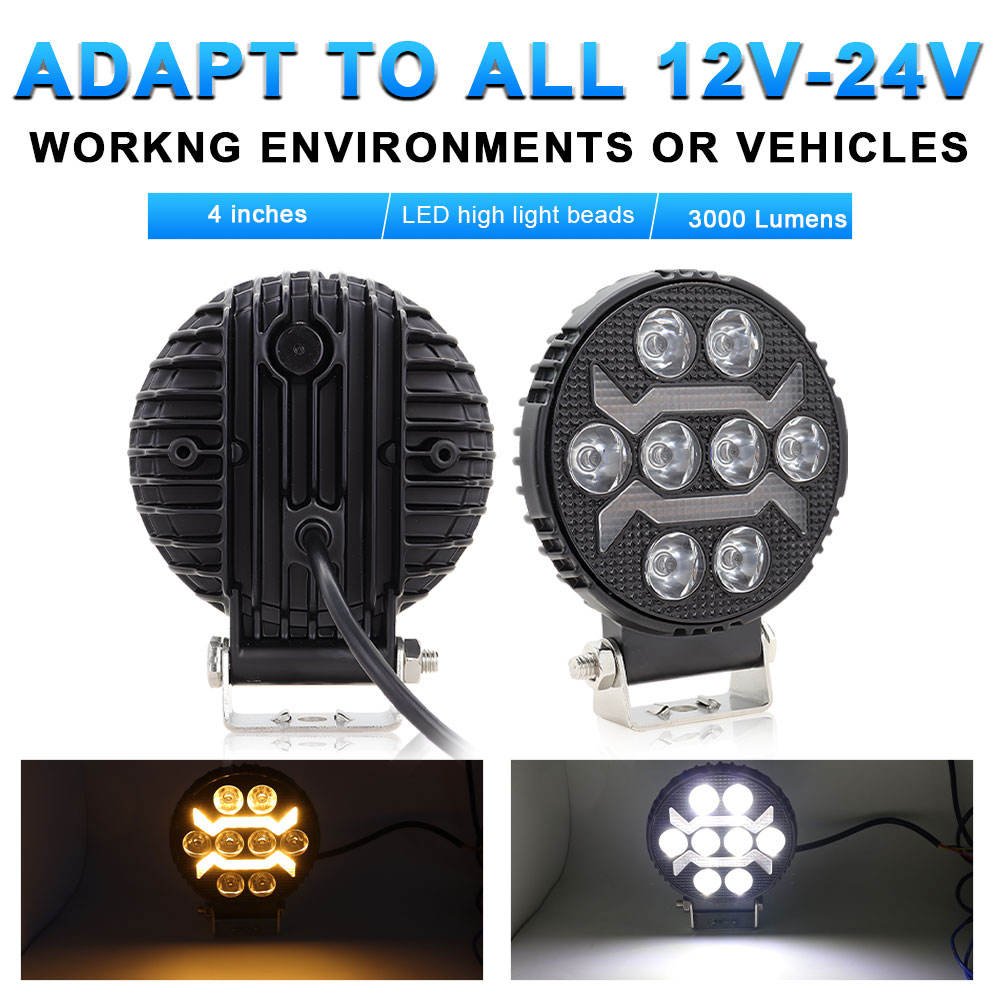 Στρογγυλός Προβολέας Οχημάτων με 8 LED Στρογγυλός Προβολέας Οχημάτων με 8 LED