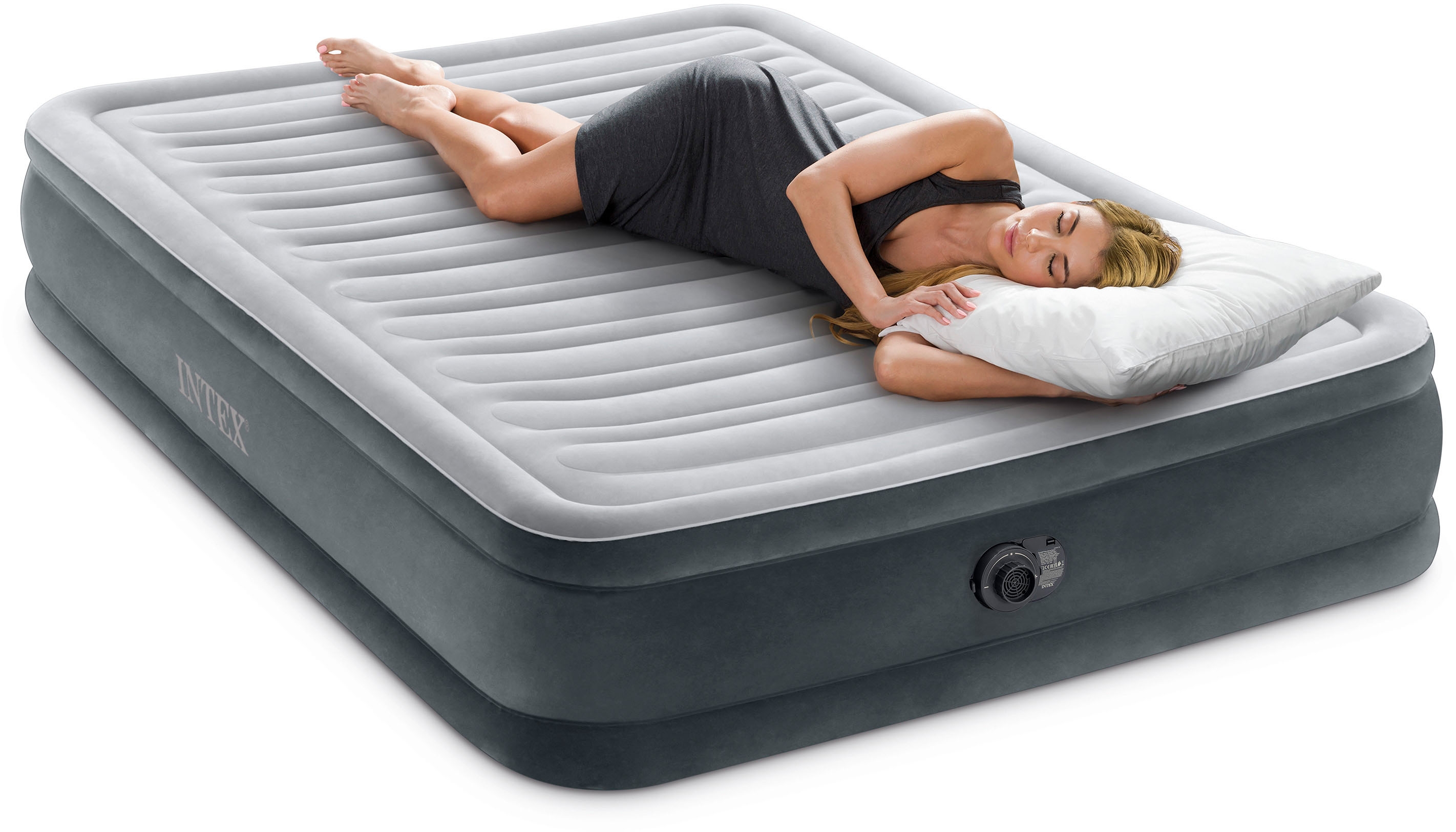 INTEX Φουσκωτό Υπέρδιπλο Βελουτέ Στρώμα Ύπνου με Εσωτερική Αντλία 152x203x33cm INTEX Φουσκωτό Υπέρδιπλο Βελουτέ Στρώμα Ύπνου με Εσωτερική Αντλία 152x203x33cm