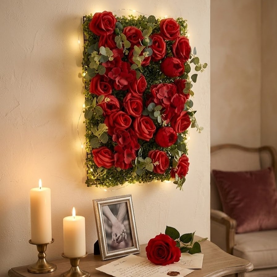 Συνθετικό Πάνελ Φυλλωσιάς με Κόκκινα Τριαντάφυλλα - 40 x 60cm Συνθετικό Πάνελ Φυλλωσιάς με Κόκκινα Τριαντάφυλλα - 40 x 60cm