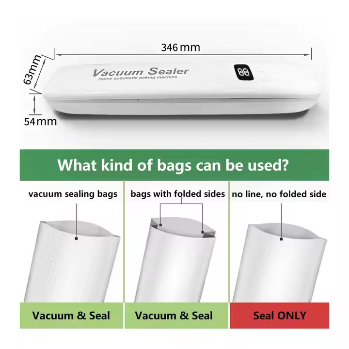 Συσκευή Αεροστεγούς Σφραγίσματος Τροφίμων με Οθόνη - Λευκό Χρώμα Συσκευή Αεροστεγούς Σφραγίσματος Τροφίμων με Οθόνη - Λευκό Χρώμα