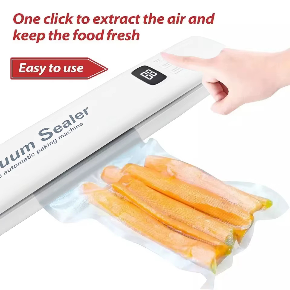 Συσκευή Αεροστεγούς Σφραγίσματος Τροφίμων με Οθόνη - Λευκό Χρώμα Συσκευή Αεροστεγούς Σφραγίσματος Τροφίμων με Οθόνη - Λευκό Χρώμα