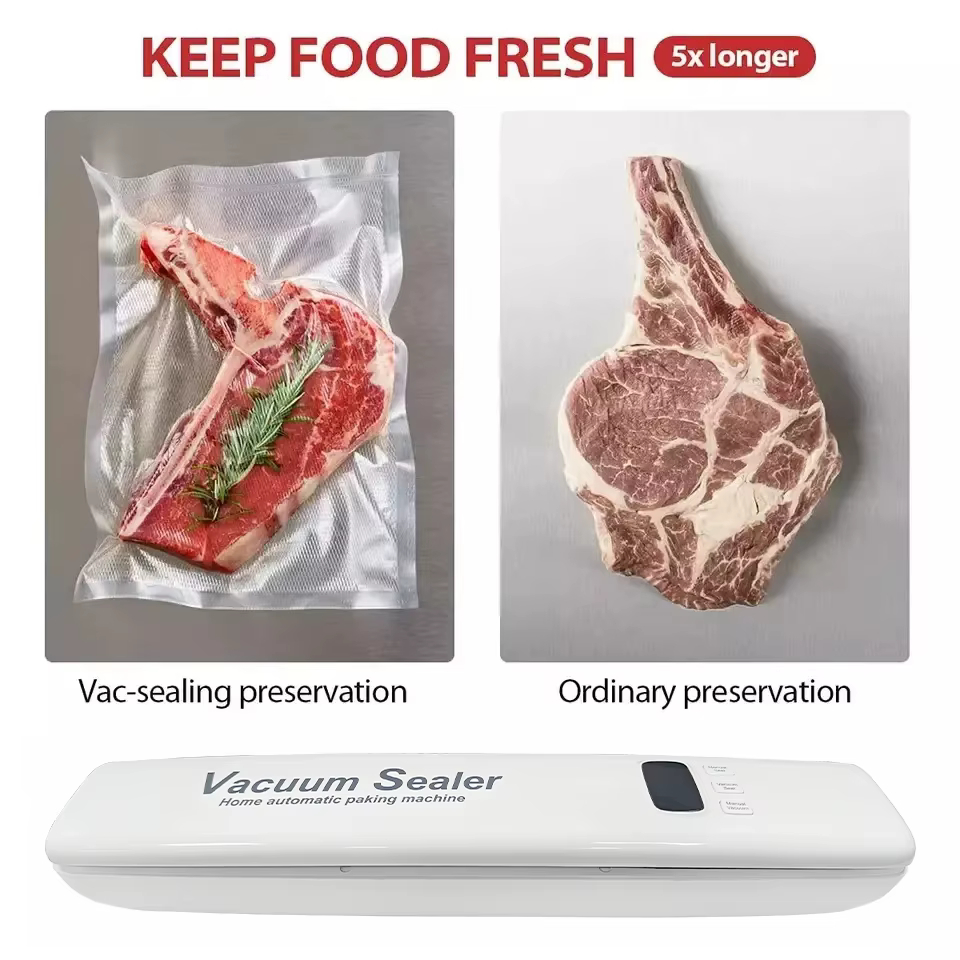 Συσκευή Αεροστεγούς Σφραγίσματος Τροφίμων με Οθόνη - Λευκό Χρώμα Συσκευή Αεροστεγούς Σφραγίσματος Τροφίμων με Οθόνη - Λευκό Χρώμα