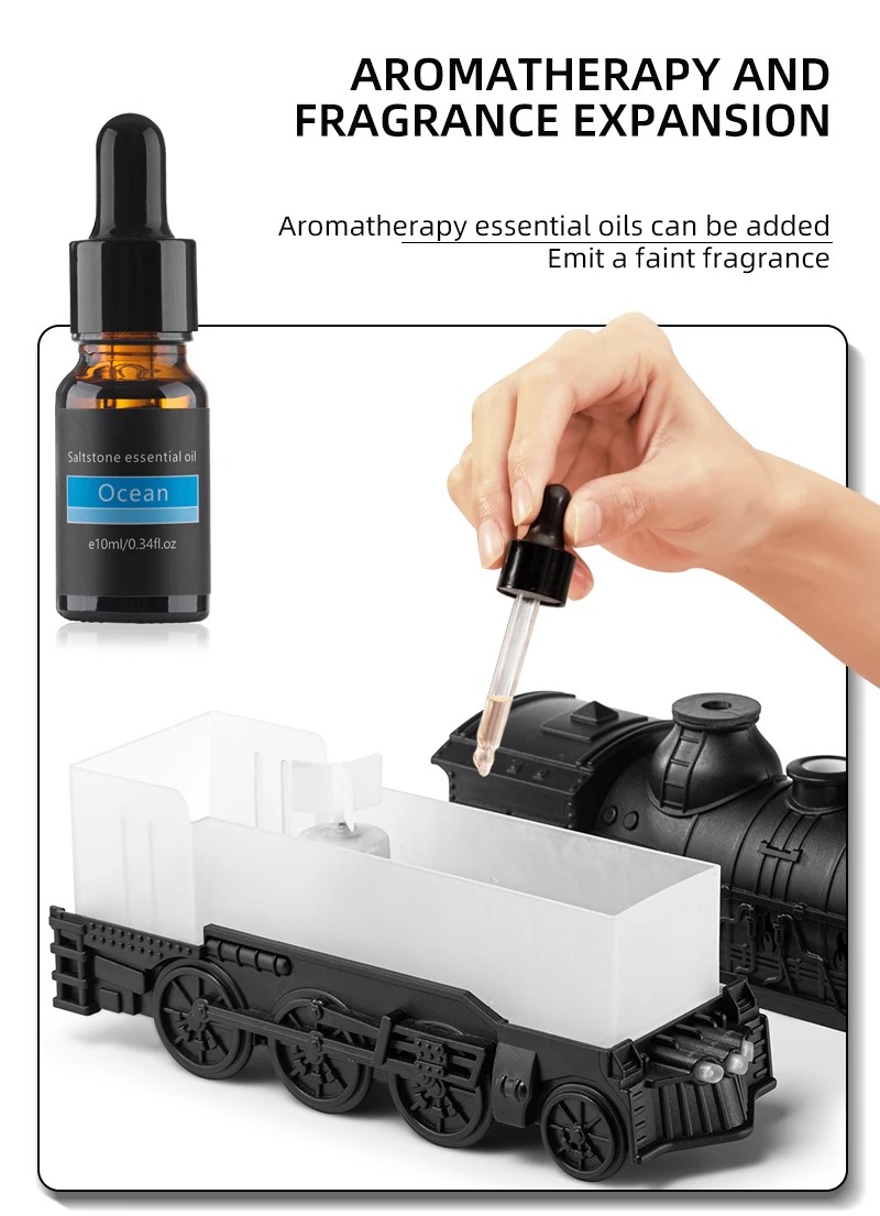 Συσκευή Αρωματοθεραπείας με Φωτισμό LED 300ml με Τηλεχειριστήριο - Σε Σχήμα Τρένο Συσκευή Αρωματοθεραπείας με Φωτισμό LED 300ml με Τηλεχειριστήριο - Σε Σχήμα Τρένο