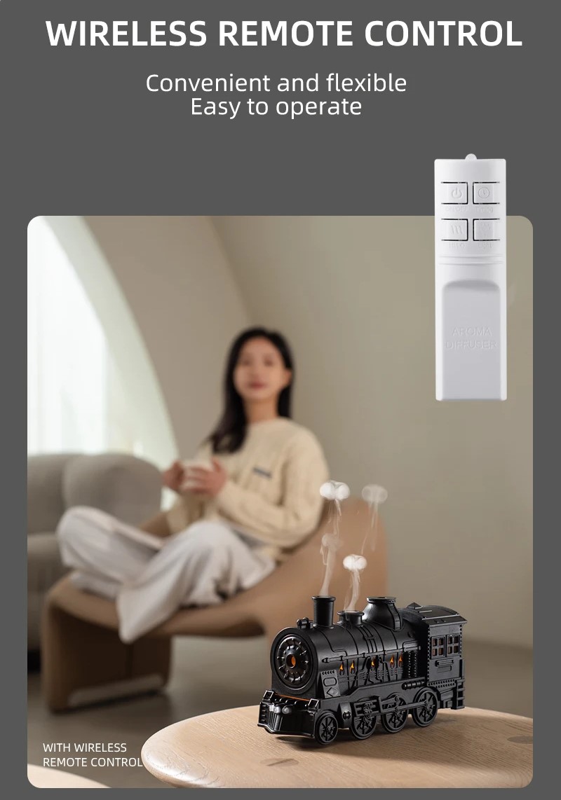 Συσκευή Αρωματοθεραπείας με Φωτισμό LED 300ml με Τηλεχειριστήριο - Σε Σχήμα Τρένο Συσκευή Αρωματοθεραπείας με Φωτισμό LED 300ml με Τηλεχειριστήριο - Σε Σχήμα Τρένο