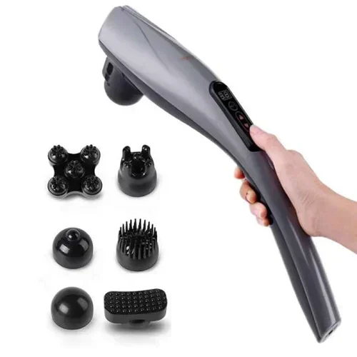 Συσκευή Μασάζ για το Σώμα με Ρυθμιζόμενη Ένταση, Αθόρυβη Λειτουργία και Διαφορετικές Κεφαλές Γκρι Συσκευή Μασάζ για το Σώμα με Ρυθμιζόμενη Ένταση, Αθόρυβη Λειτουργία και Διαφορετικές Κεφαλές Γκρι