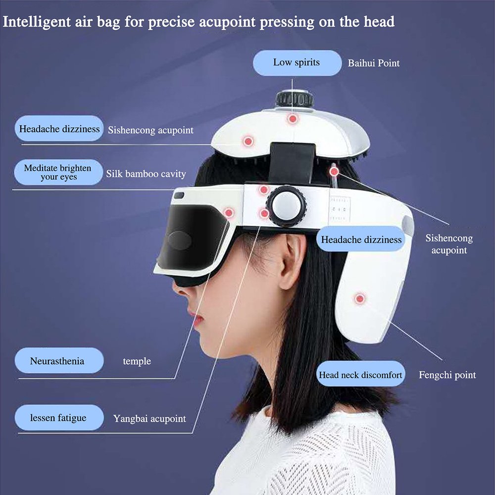 Συσκευή Μασάζ Κεφαλής,Ματιών & Λαιμού Κράνος Με Θερμότητα,Βαθύ Shiatsu,Πίεση Αέρα & Scratcher Κατάλληλο για Πονοκεφάλους,Στρές και Βαθύ Ύπνο Συσκευή Μασάζ Κεφαλής,Ματιών & Λαιμού Κράνος Με Θερμότητα,Βαθύ Shiatsu,Πίεση Αέρα & Scratcher Κατάλληλο για Πονοκεφάλους,Στρές και Βαθύ Ύπνο