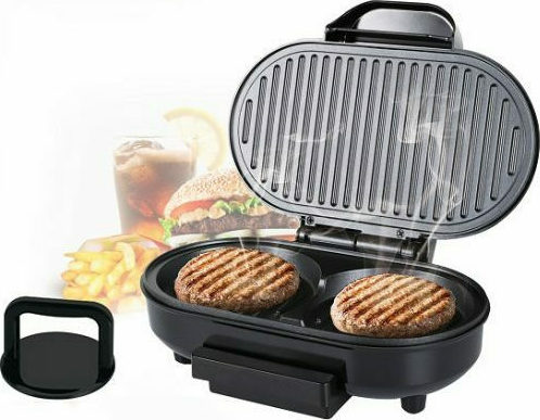 Συσκευή Παρασκευής Burger με Αντικολλητικά Πιάτα και Ρυθμιζόμενο Θερμοστάτη 1000W Μαύρο Συσκευή Παρασκευής Burger με Αντικολλητικά Πιάτα και Ρυθμιζόμενο Θερμοστάτη 1000W Μαύρο