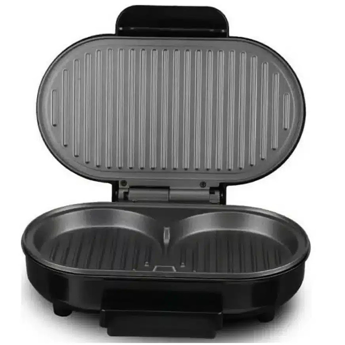 Συσκευή Παρασκευής Burger με Αντικολλητικά Πιάτα και Ρυθμιζόμενο Θερμοστάτη 1000W Μαύρο Συσκευή Παρασκευής Burger με Αντικολλητικά Πιάτα και Ρυθμιζόμενο Θερμοστάτη 1000W Μαύρο