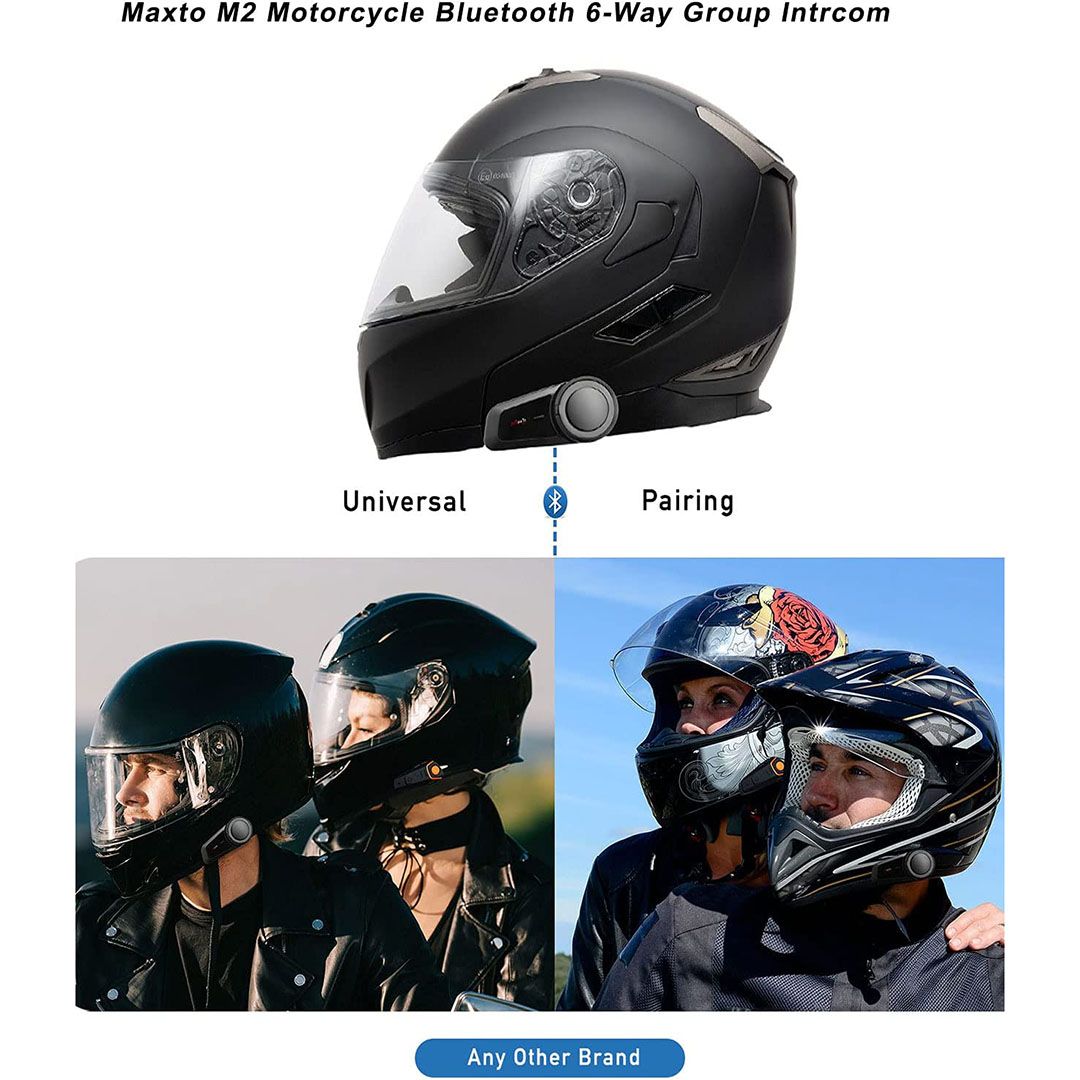 Σύστημα Μονής Ενδοεπικοινωνίας Bluetooth/FM Radio για Κράνος Μηχανής Maxto M2 Intercom Σύστημα Μονής Ενδοεπικοινωνίας Bluetooth/FM Radio για Κράνος Μηχανής Maxto M2 Intercom