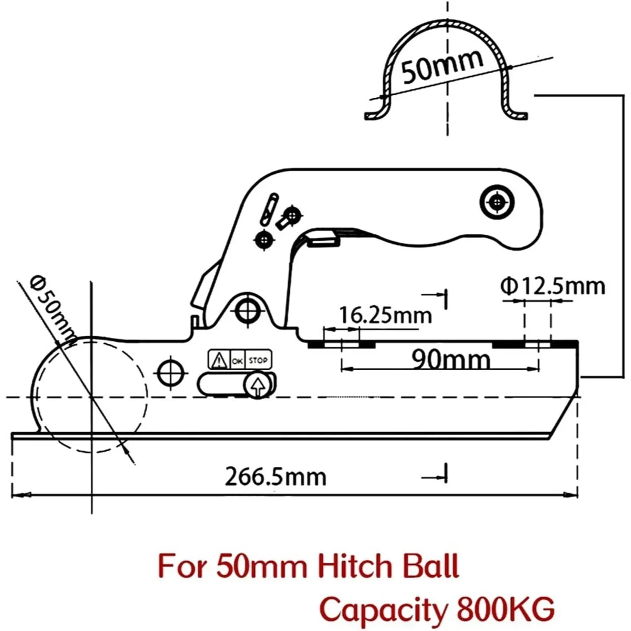 Συζευκτής Μπάλας Ρυμουλκούμενου 1400kg Συζευκτής Μπάλας Ρυμουλκούμενου 1400kg