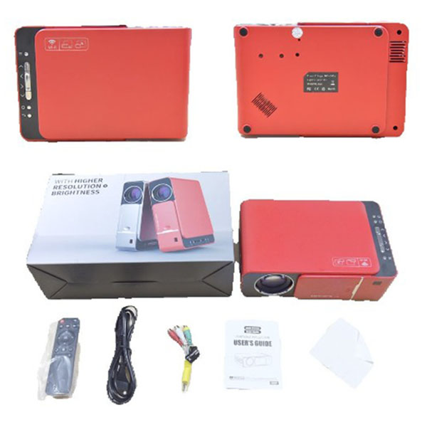 T6 Μίνι Προβολέας Τεχνολογίας LCD με Λάμπα LED Ανάλυσης 1280x780 και Φωτεινότητας 3500 Lumens Κόκκινο T6 Μίνι Προβολέας Τεχνολογίας LCD με Λάμπα LED Ανάλυσης 1280x780 και Φωτεινότητας 3500 Lumens Κόκκινο