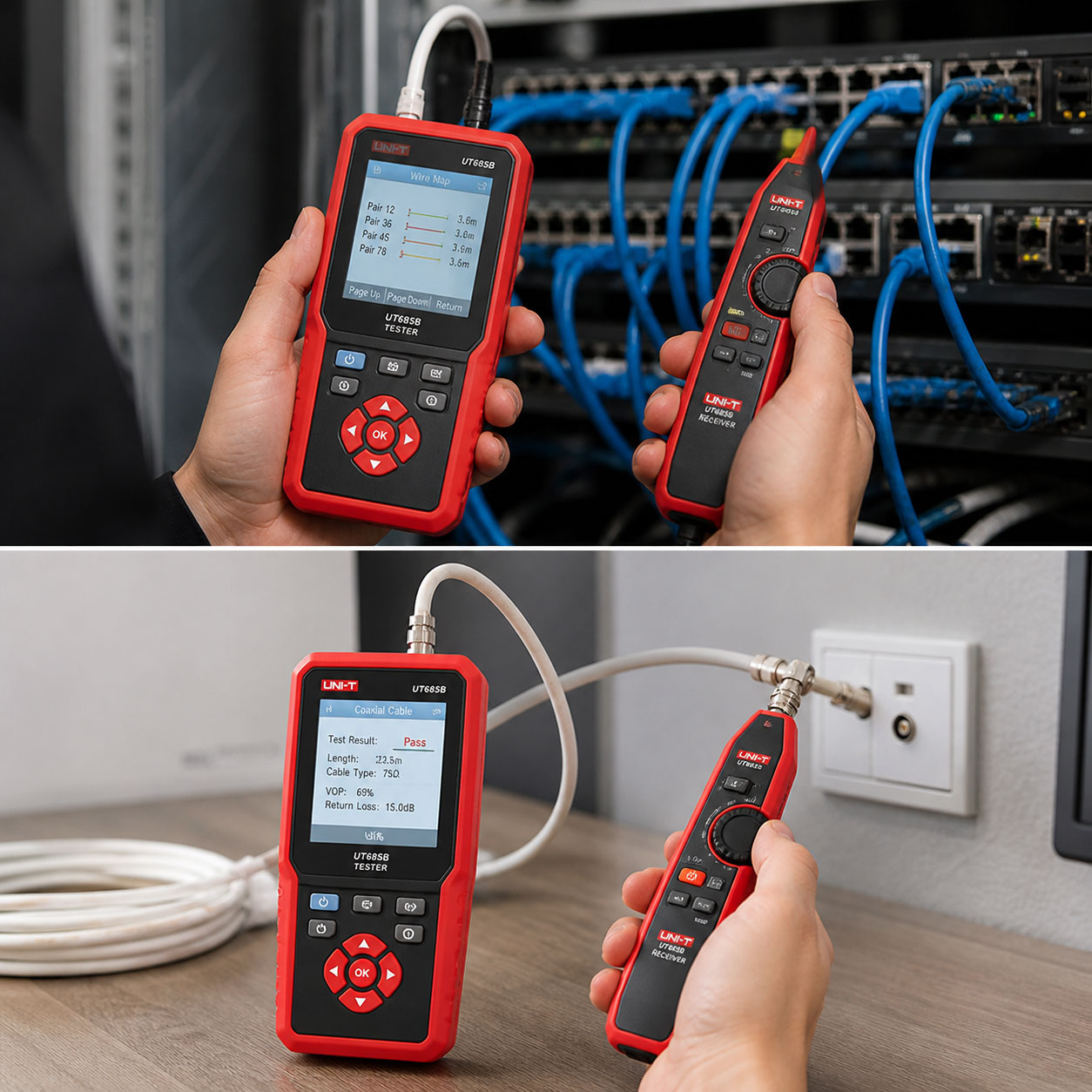 Tester Καλωδίων Δικτύου TDR & PoE UNI-T UT685B KIT – RJ45 / RJ11 / Coaxial Tester Καλωδίων Δικτύου TDR & PoE UNI-T UT685B KIT – RJ45 / RJ11 / Coaxial