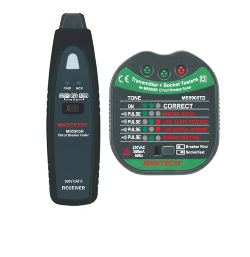 Tester Πρίζας & Ανιχνευτής Αυτόματων Ασφαλειών 90-600VAC Tester Πρίζας & Ανιχνευτής Αυτόματων Ασφαλειών 90-600VAC