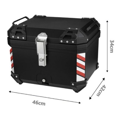 Τετράγωνη Μπαγκαζιέρα Μοτοσυκλέτας 57Lt με Ανακλαστικές Επιφάνειες Τετράγωνη Μπαγκαζιέρα Μοτοσυκλέτας 57Lt με Ανακλαστικές Επιφάνειες