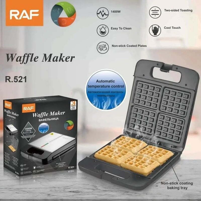 Τετράγωνη Βαφλιέρα 4 Θέσεων 1400W RAF Τετράγωνη Βαφλιέρα 4 Θέσεων 1400W RAF