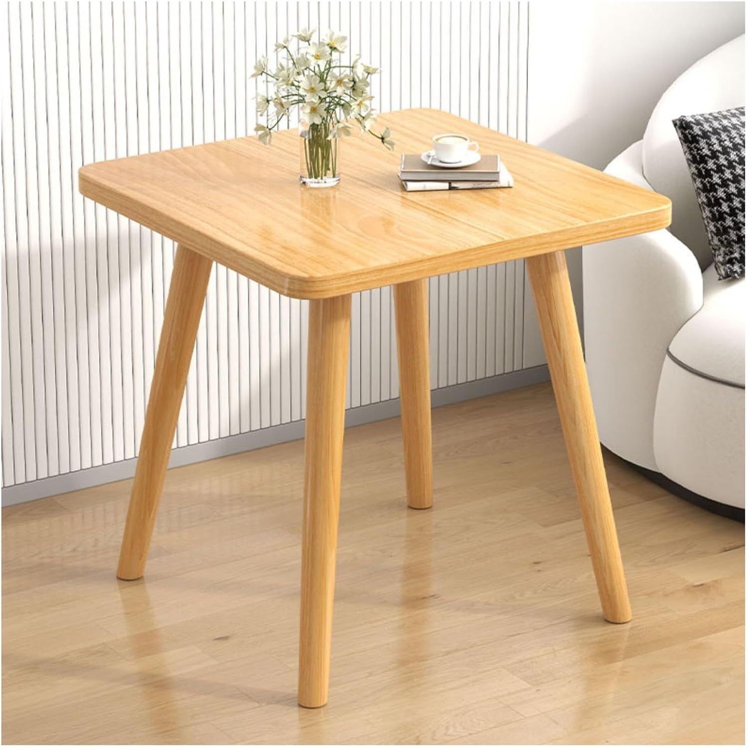 Τετράγωνο Βοηθητικό Τραπεζάκι Ξύλινο από Καουτσουκόδεντρο 60x60x42.5CM Τετράγωνο Βοηθητικό Τραπεζάκι Ξύλινο από Καουτσουκόδεντρο 60x60x42.5CM