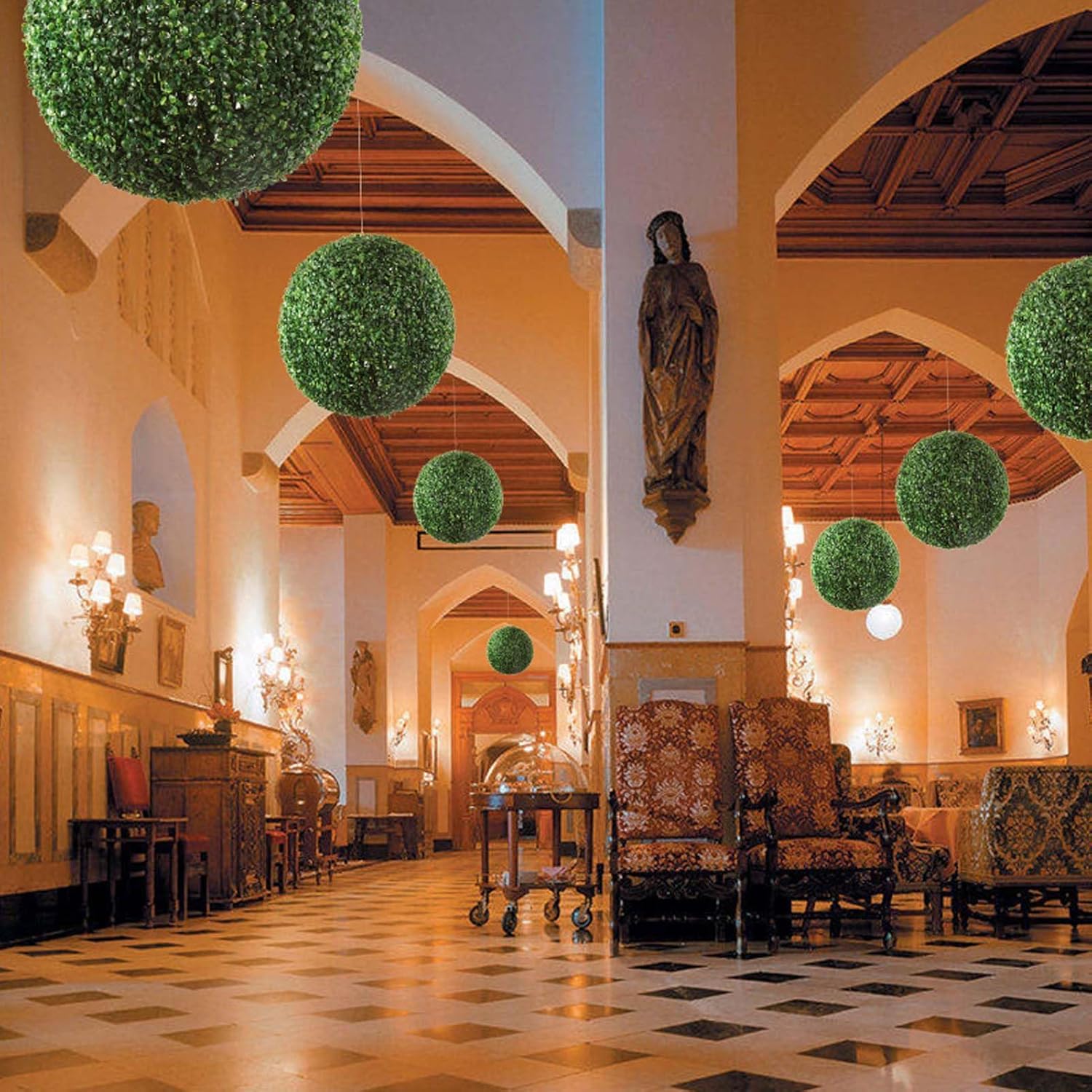 Τεχνητή Διακοσμητική Μπάλα Φυλλωσιάς 38cm Τεχνητή Διακοσμητική Μπάλα Φυλλωσιάς 38cm