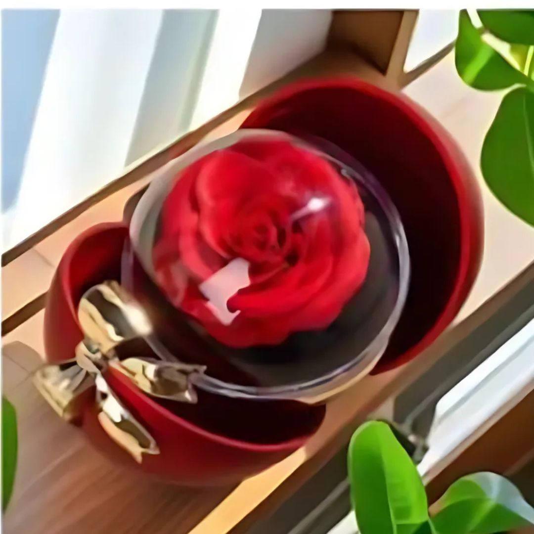 Τεχνητό Κόκκινο Τριαντάφυλλο σε Κουτί Δώρου με Χρυσό Φιόγκο Τεχνητό Κόκκινο Τριαντάφυλλο σε Κουτί Δώρου με Χρυσό Φιόγκο