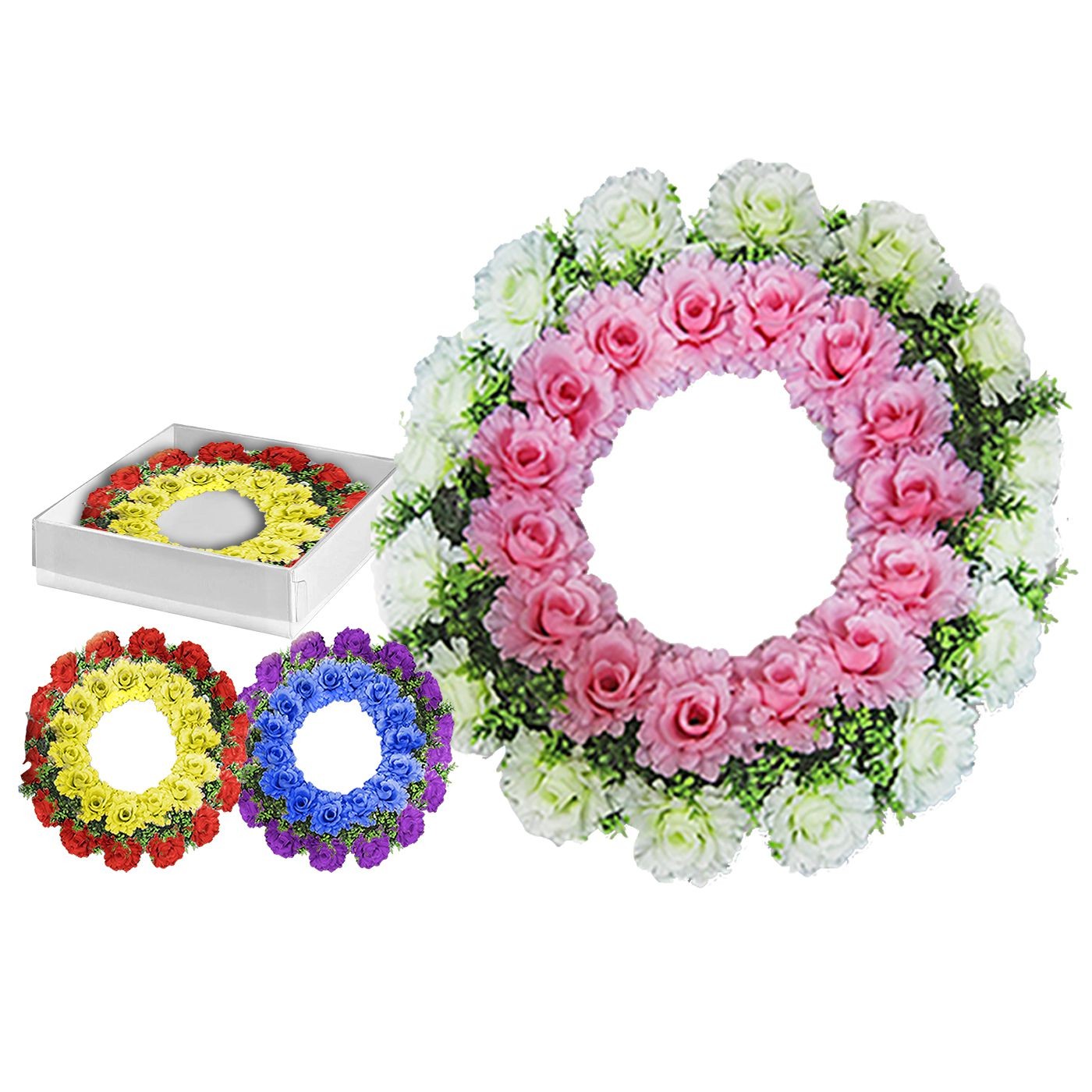 Τεχνητό Στεφάνι Διακόσμησης με Τριαντάφυλλα 60cm Φ60 Τεχνητό Στεφάνι Διακόσμησης με Τριαντάφυλλα 60cm Φ60