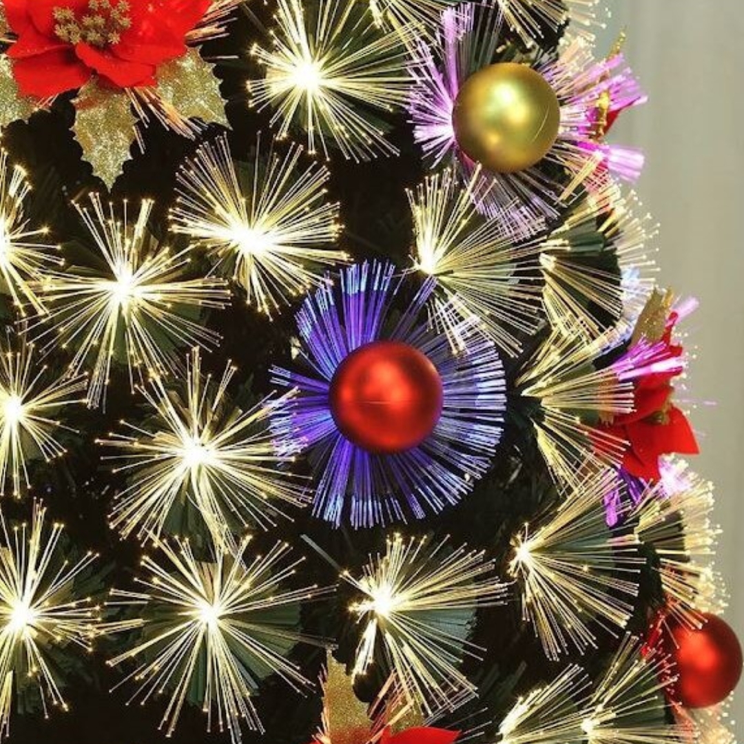 Τεχνητό Χριστουγεννιάτικο Δέντρο 120cm με Φωτισμό LED Οπτικών Ινών και Μεταλλική Βάση Τεχνητό Χριστουγεννιάτικο Δέντρο 120cm με Φωτισμό LED Οπτικών Ινών και Μεταλλική Βάση