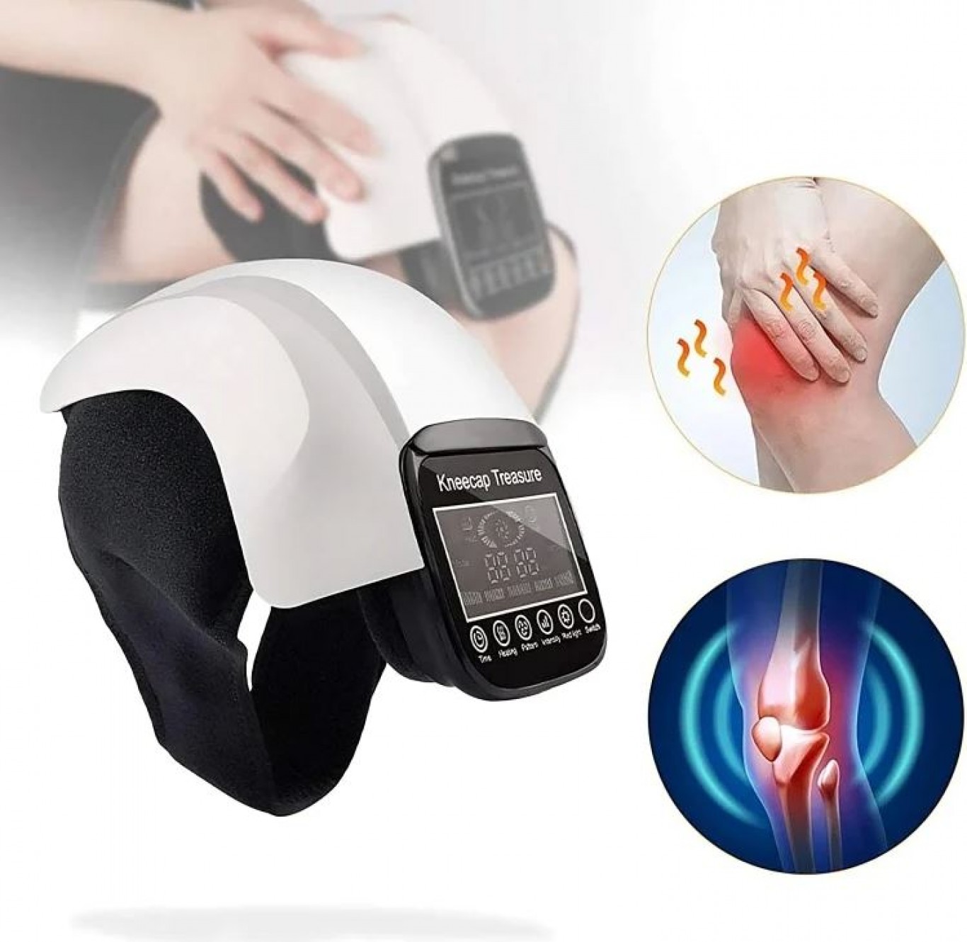 Θερμαινόμενη Συσκευή Μασάζ Γονάτου 3 σε 1 με Θερμότητα και Δόνηση 2600mAh Θερμαινόμενη Συσκευή Μασάζ Γονάτου 3 σε 1 με Θερμότητα και Δόνηση 2600mAh