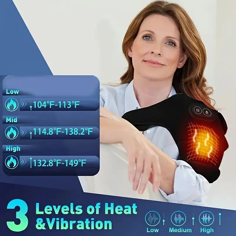 Θερμαινόμενος Νάρθηκας Ώμου με 3 Επίπεδα Θέρμανσης & 3 Λειτουργίες Δόνησης Θερμαινόμενος Νάρθηκας Ώμου με 3 Επίπεδα Θέρμανσης & 3 Λειτουργίες Δόνησης