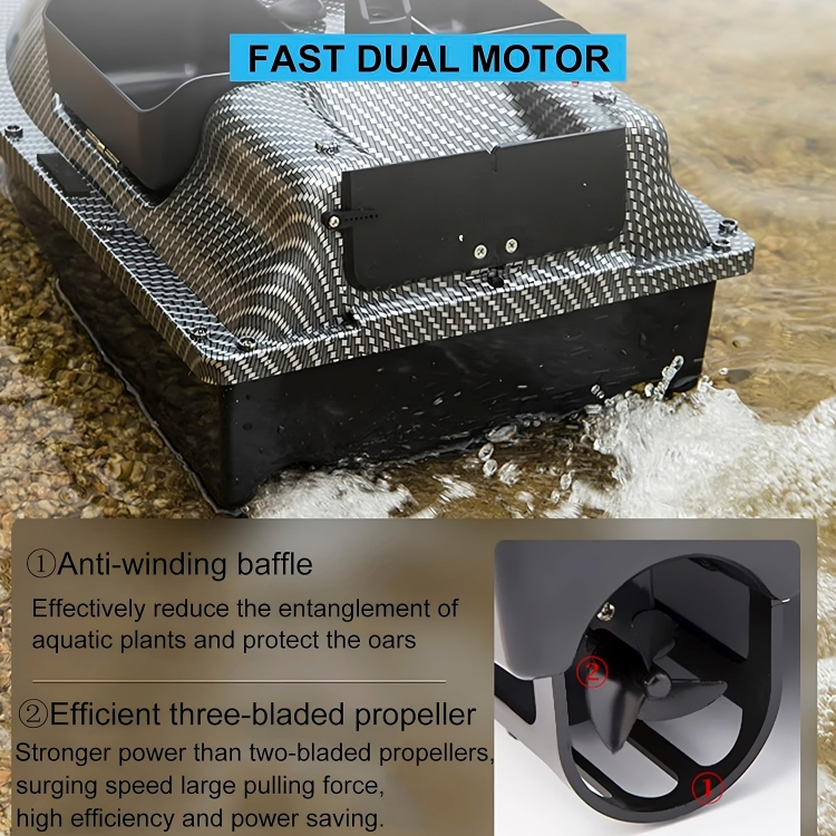 Τηλεκατεθυνόμενο Σκάφος Δολομάτων Ψαρέματος - Με Εμβέλεια 500 Μέτρα, Επαναφορτιζόμενη Μπαταρία 12000mAh και Αυτόματη Επιστροφή Τηλεκατεθυνόμενο Σκάφος Δολομάτων Ψαρέματος - Με Εμβέλεια 500 Μέτρα, Επαναφορτιζόμενη Μπαταρία 12000mAh και Αυτόματη Επιστροφή