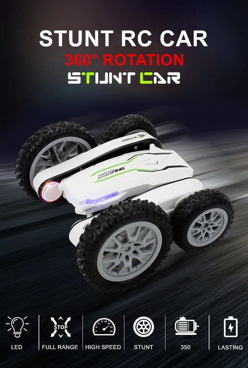 Τηλεκατευθυνόμενο Αυτοκίνητο 4x4 για Ακροβατικά με Τηλεκοντρόλ - Off Road Φωτισμό LED Andowl Stunt Car Λευκό Τηλεκατευθυνόμενο Αυτοκίνητο 4x4 για Ακροβατικά με Τηλεκοντρόλ - Off Road Φωτισμό LED Andowl Stunt Car Λευκό