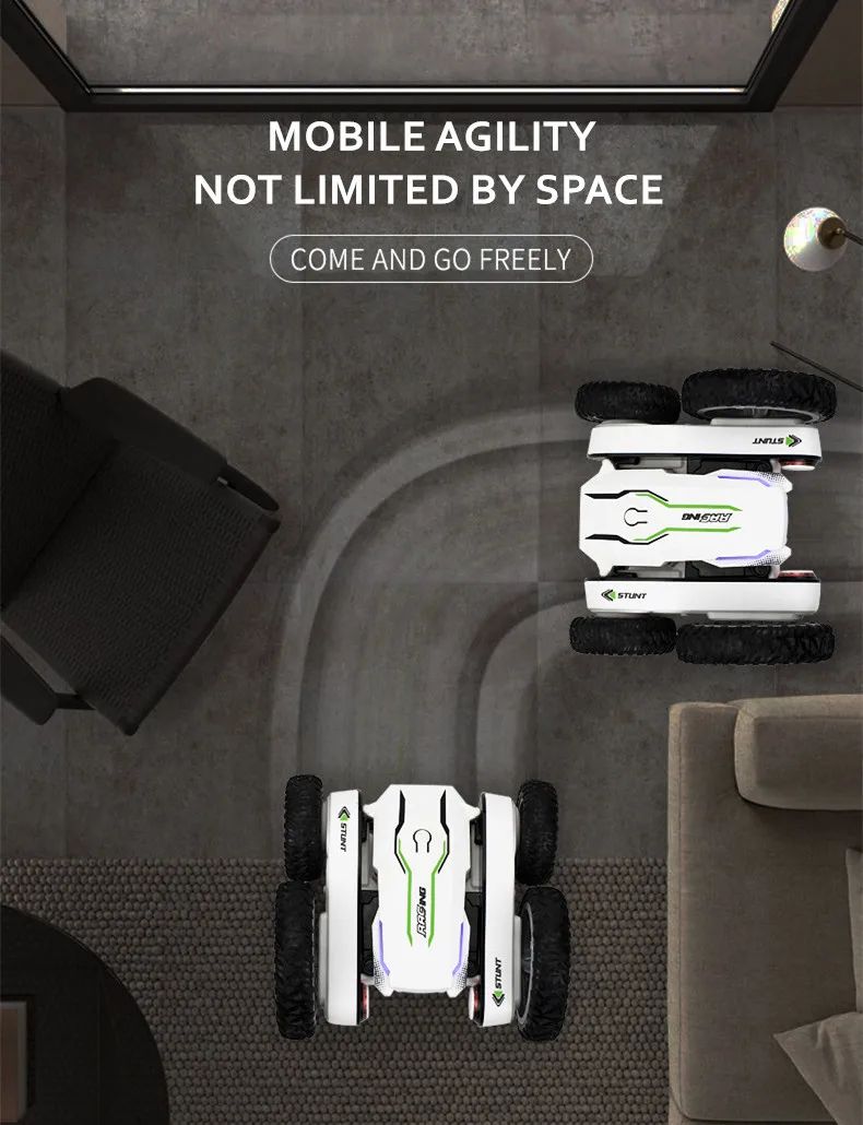 Τηλεκατευθυνόμενο Αυτοκίνητο 4x4 για Ακροβατικά με Τηλεκοντρόλ - Off Road Φωτισμό LED Andowl Stunt Car Λευκό Τηλεκατευθυνόμενο Αυτοκίνητο 4x4 για Ακροβατικά με Τηλεκοντρόλ - Off Road Φωτισμό LED Andowl Stunt Car Λευκό