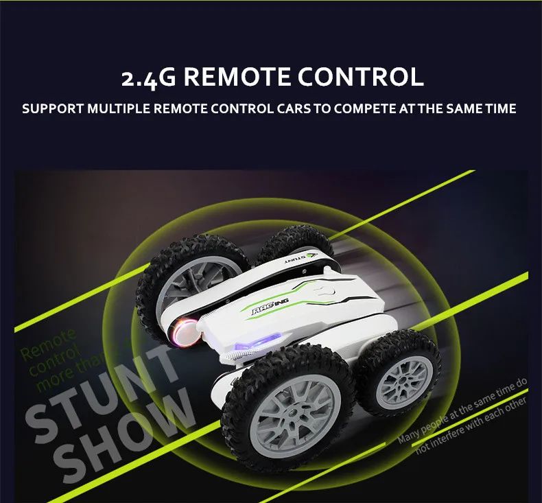 Τηλεκατευθυνόμενο Αυτοκίνητο 4x4 για Ακροβατικά με Τηλεκοντρόλ - Off Road Φωτισμό LED Andowl Stunt Car Λευκό Τηλεκατευθυνόμενο Αυτοκίνητο 4x4 για Ακροβατικά με Τηλεκοντρόλ - Off Road Φωτισμό LED Andowl Stunt Car Λευκό