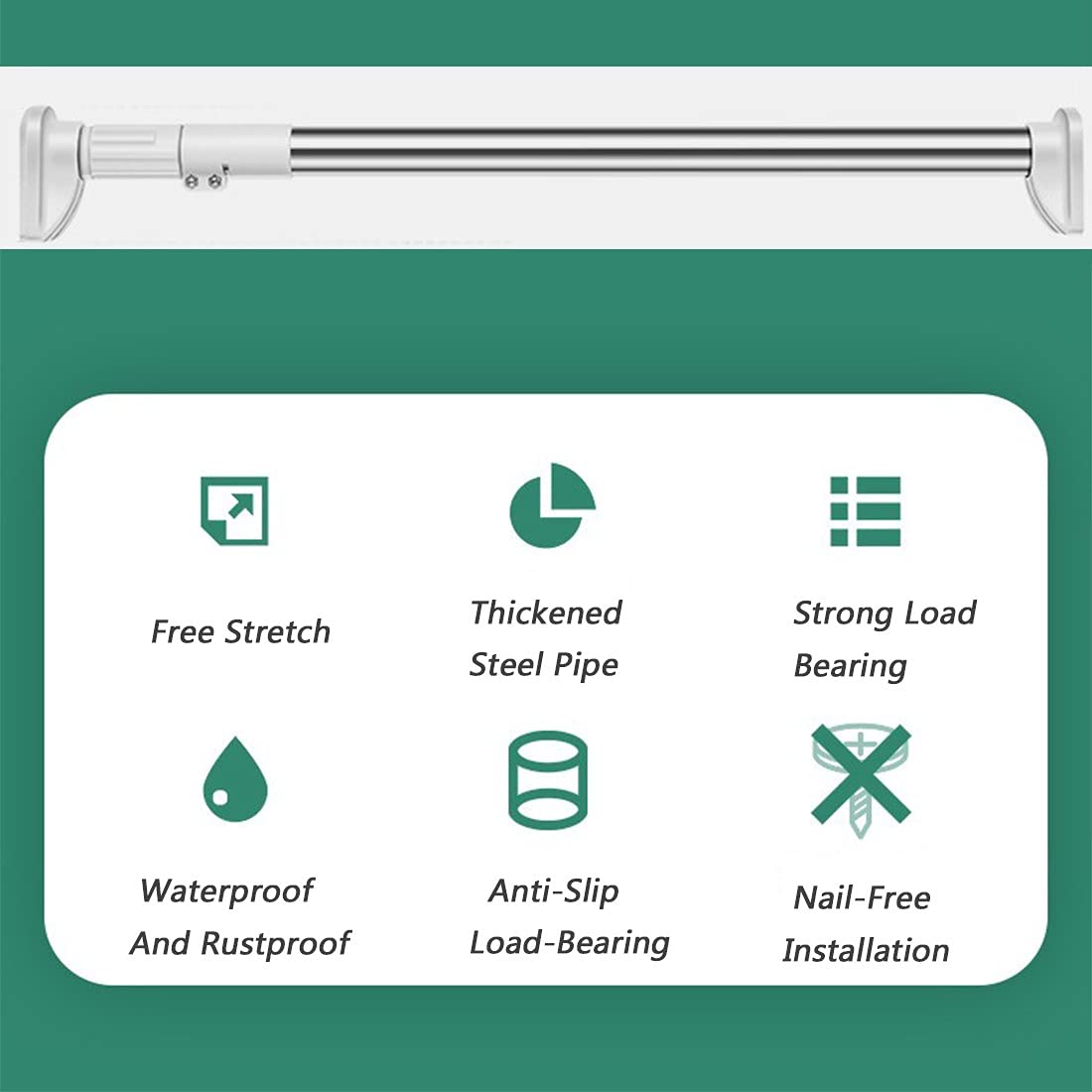 Τηλεσκοπική Ράβδος 90-160εκ από Ανοξείδωτο Χάλυβα - Ιδανική για Κουρτίνα Μπάνιου & Κρέμασμα Ρούχων Τηλεσκοπική Ράβδος 90-160εκ από Ανοξείδωτο Χάλυβα - Ιδανική για Κουρτίνα Μπάνιου & Κρέμασμα Ρούχων