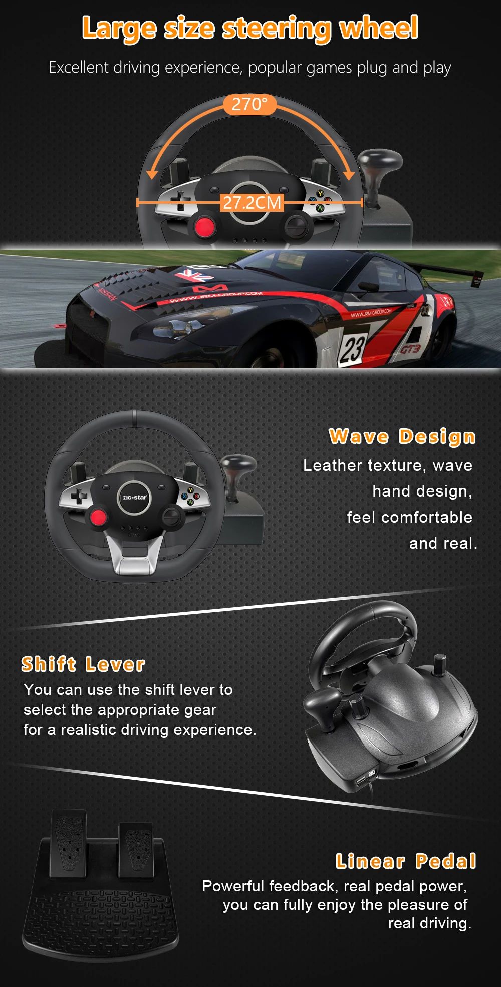 Τιμόνι παιχνιδιού - Τιμονιέρα με Κινητήρα Δόνησης με Μοχλό Ταχυτήτων και Πετάλια - Alucard για PC / PS3 / PS4 / Switch / XBOX 360 / XBOX One Τιμόνι παιχνιδιού - Τιμονιέρα με Κινητήρα Δόνησης με Μοχλό Ταχυτήτων και Πετάλια - Alucard για PC / PS3 / PS4 / Switch / XBOX 360 / XBOX One