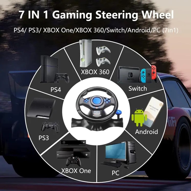 Τιμονιέρα με Μοχλό Ταχυτήτων και Πετάλια - 180° Περιστροφή - PC PS3 PS4 Switch XBOX 360 XBOX One Τιμονιέρα με Μοχλό Ταχυτήτων και Πετάλια - 180° Περιστροφή - PC PS3 PS4 Switch XBOX 360 XBOX One