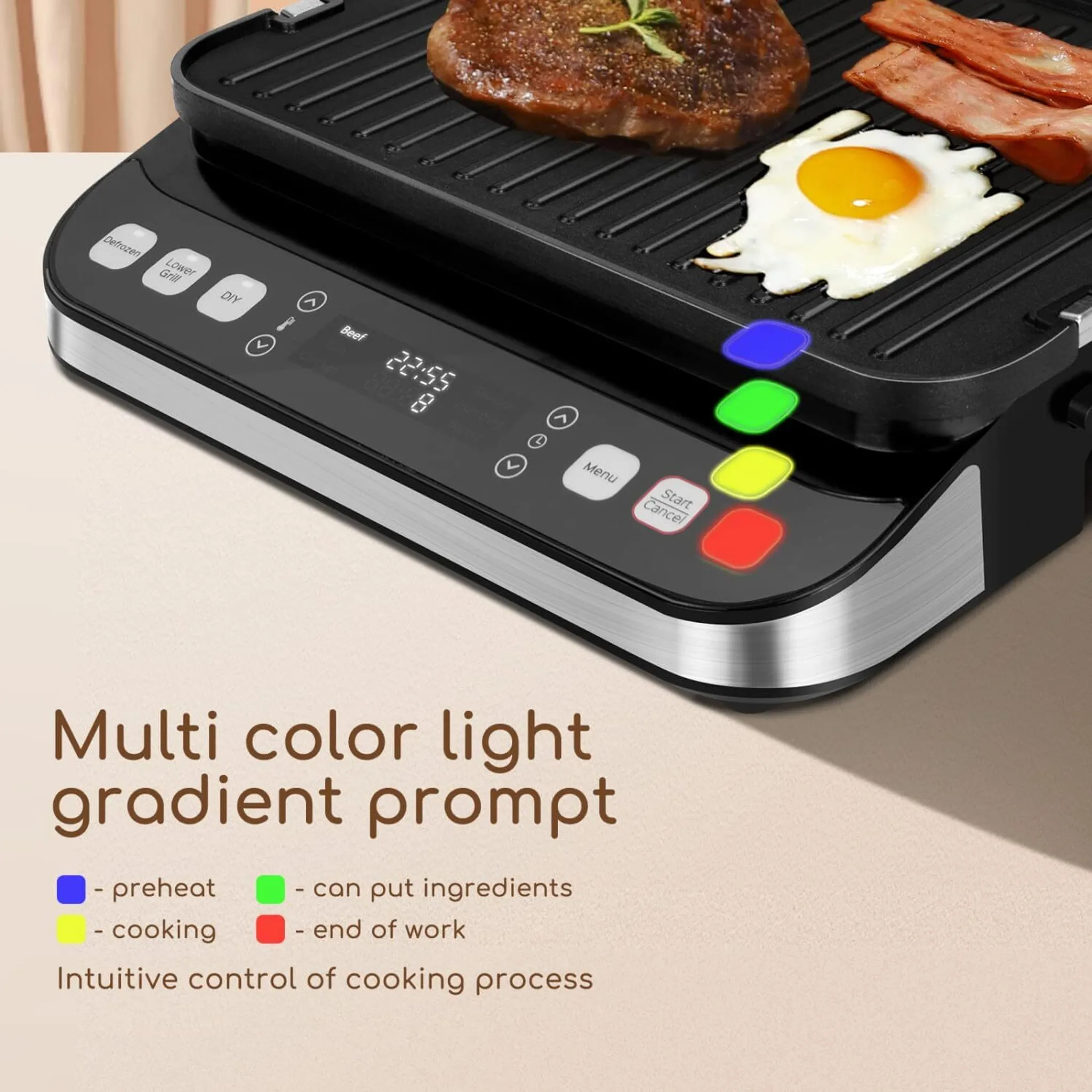 Τοστιέρα - Γκριλιέρα 2000W με Αποσπώμενες Πλάκες, Οθόνη & Ψηφιακό Πάνελ Ρυθμίσεων - Aigostar Τοστιέρα - Γκριλιέρα 2000W με Αποσπώμενες Πλάκες, Οθόνη & Ψηφιακό Πάνελ Ρυθμίσεων - Aigostar