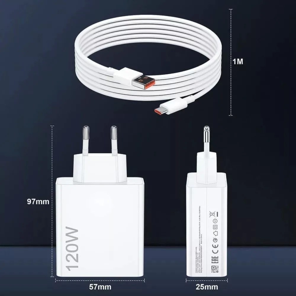 Treqa Φορτιστής 120W Dual USB – Γρήγορη Φόρτιση Type-C, USB και Smart Chip Safety Treqa Φορτιστής 120W Dual USB – Γρήγορη Φόρτιση Type-C, USB και Smart Chip Safety