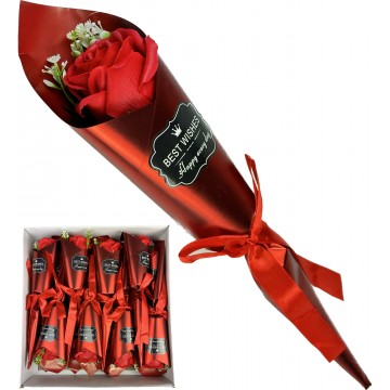 Τριαντάφυλλο Τυλιγμένο σε Μεταλλιζέ Χαρτί με Φιόγκο 38cm - 20 τμχ Τριαντάφυλλο Τυλιγμένο σε Μεταλλιζέ Χαρτί με Φιόγκο 38cm - 20 τμχ