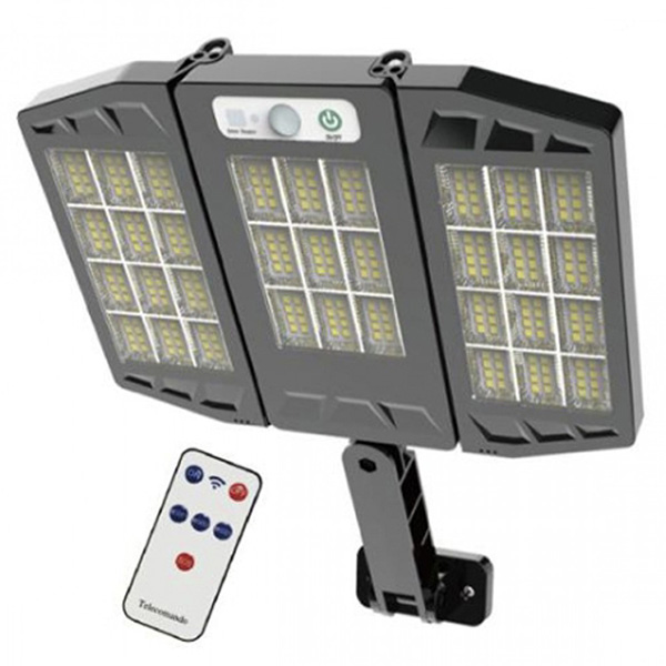 Τριπλό Ηλιακό Αδιάβροχο Αναδιπλούμενο LED Φωτιστικό με Ανιχνευτή Κίνησης, Βάση και Τηλεχειριστήριο Τριπλό Ηλιακό Αδιάβροχο Αναδιπλούμενο LED Φωτιστικό με Ανιχνευτή Κίνησης, Βάση και Τηλεχειριστήριο